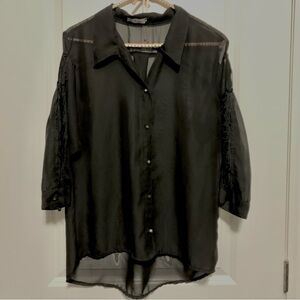 Women's black see-through shirt